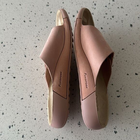 Ecco 2nd Cozmo Blush Pink Slide Sandals Nubuck Leather Casual Minimalist Size 37 - Picture 3 of 8